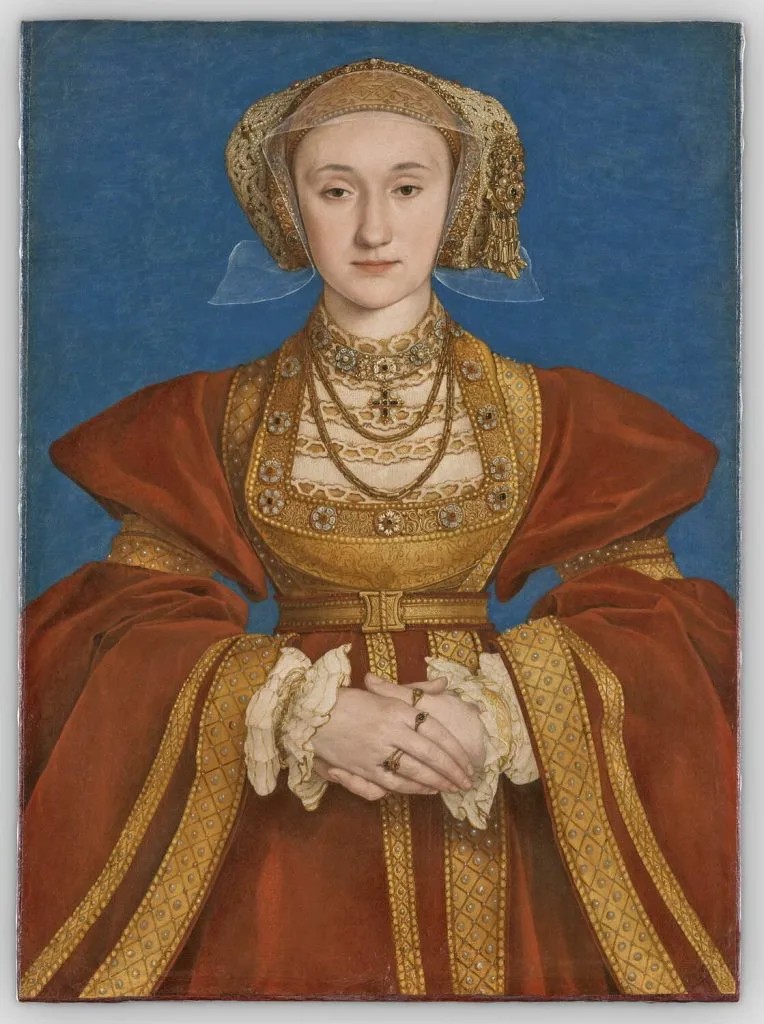 A painting of a woman in a formal tudor outfit