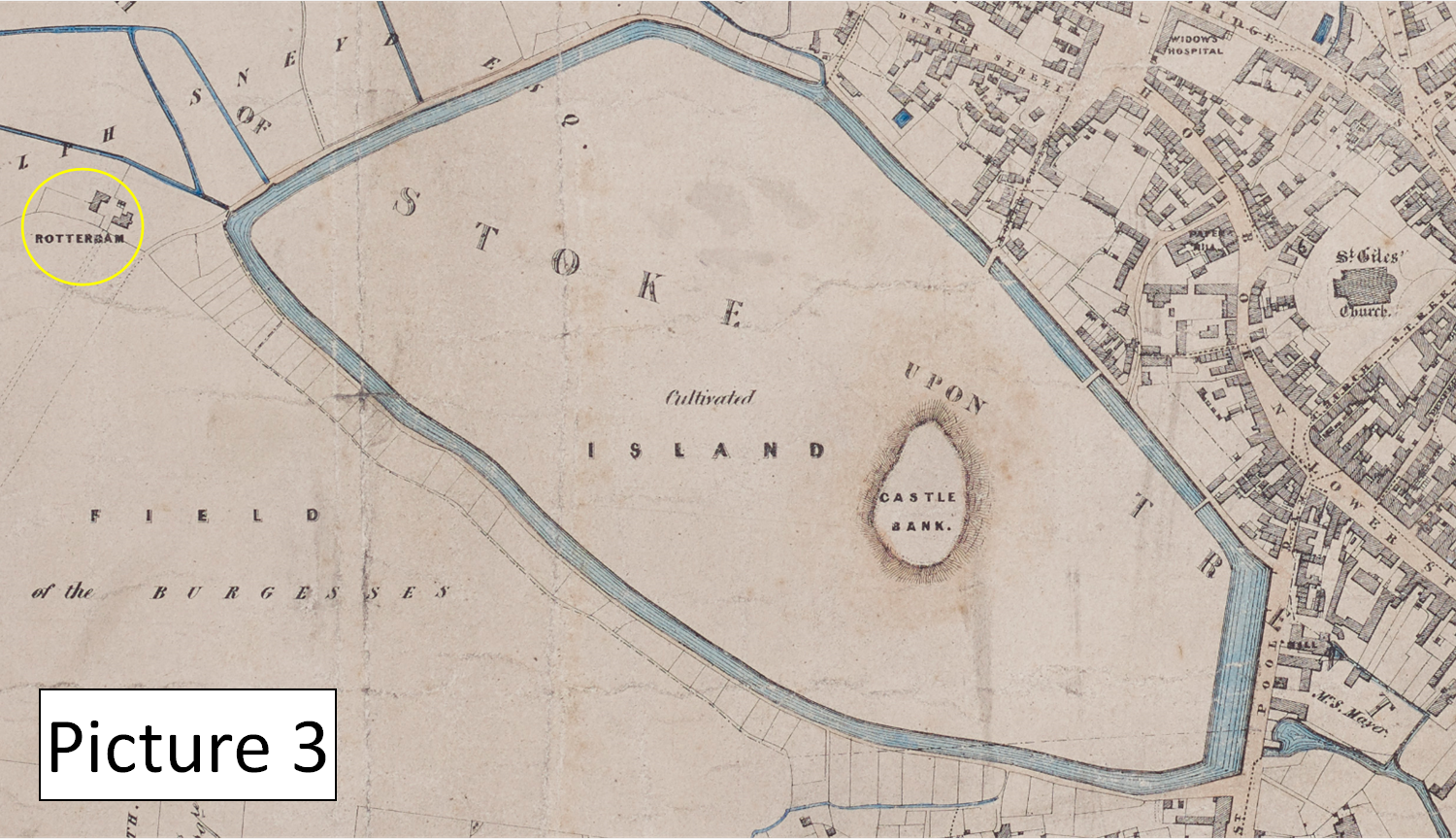 This historic map shows the location of the Rotterdam
