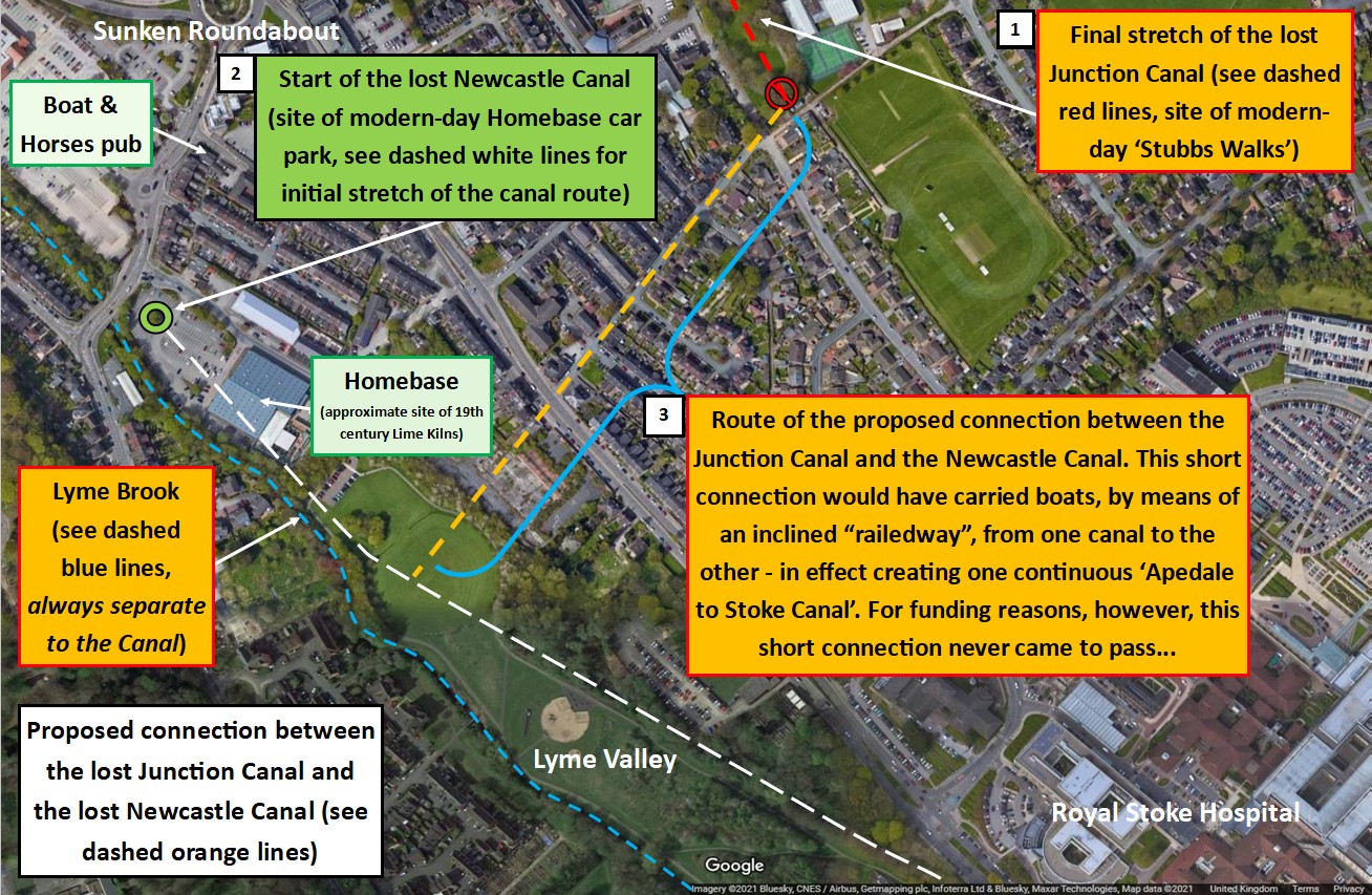 Annotated map of the proposed link canal