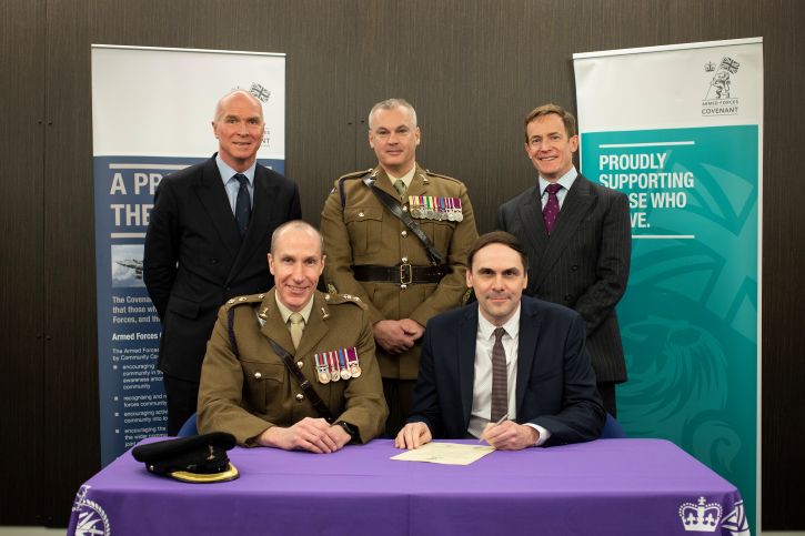 Armed forces and local authority leaders signing covenant 