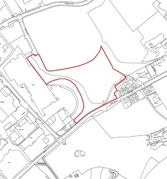 An image of the plan showing the boundary of Apedale Business Park