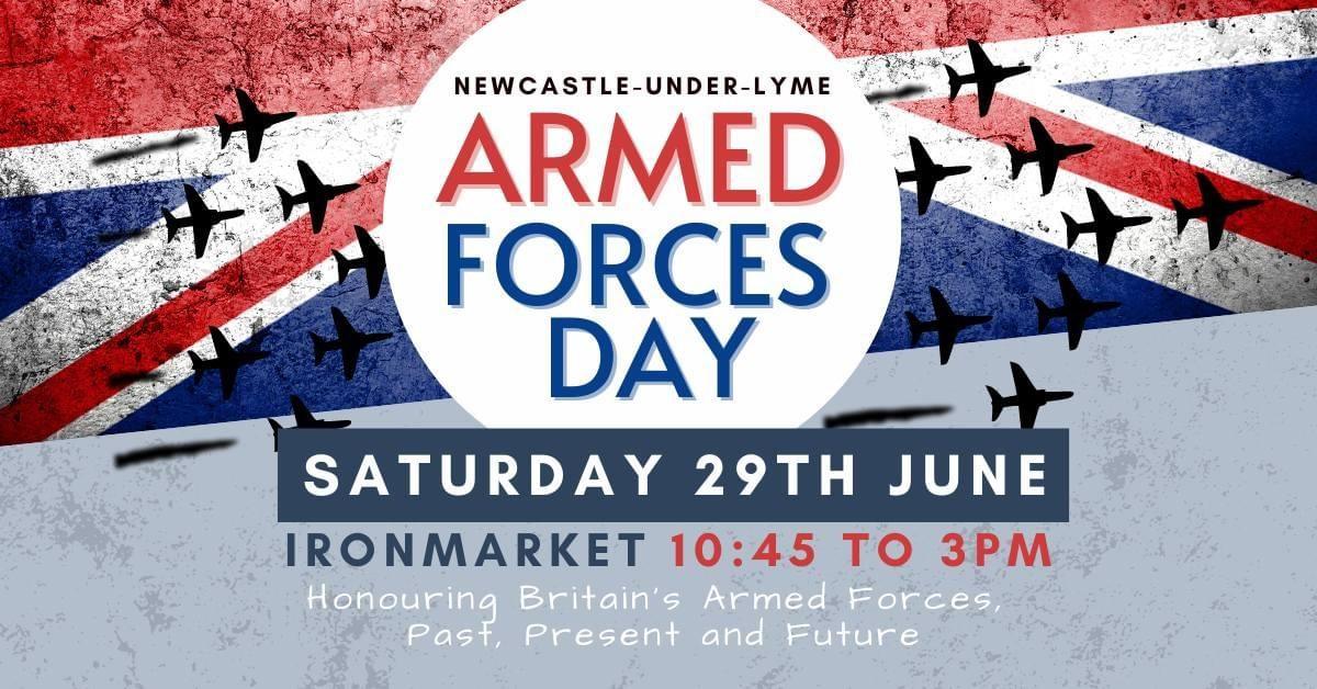 Newcastle-under-Lyme Borough Council, Tri Services and Veterans Support Centre, Newcastle-under-Lyme Business Improvement District, Royal British Legion, Armed Forces Day, military.