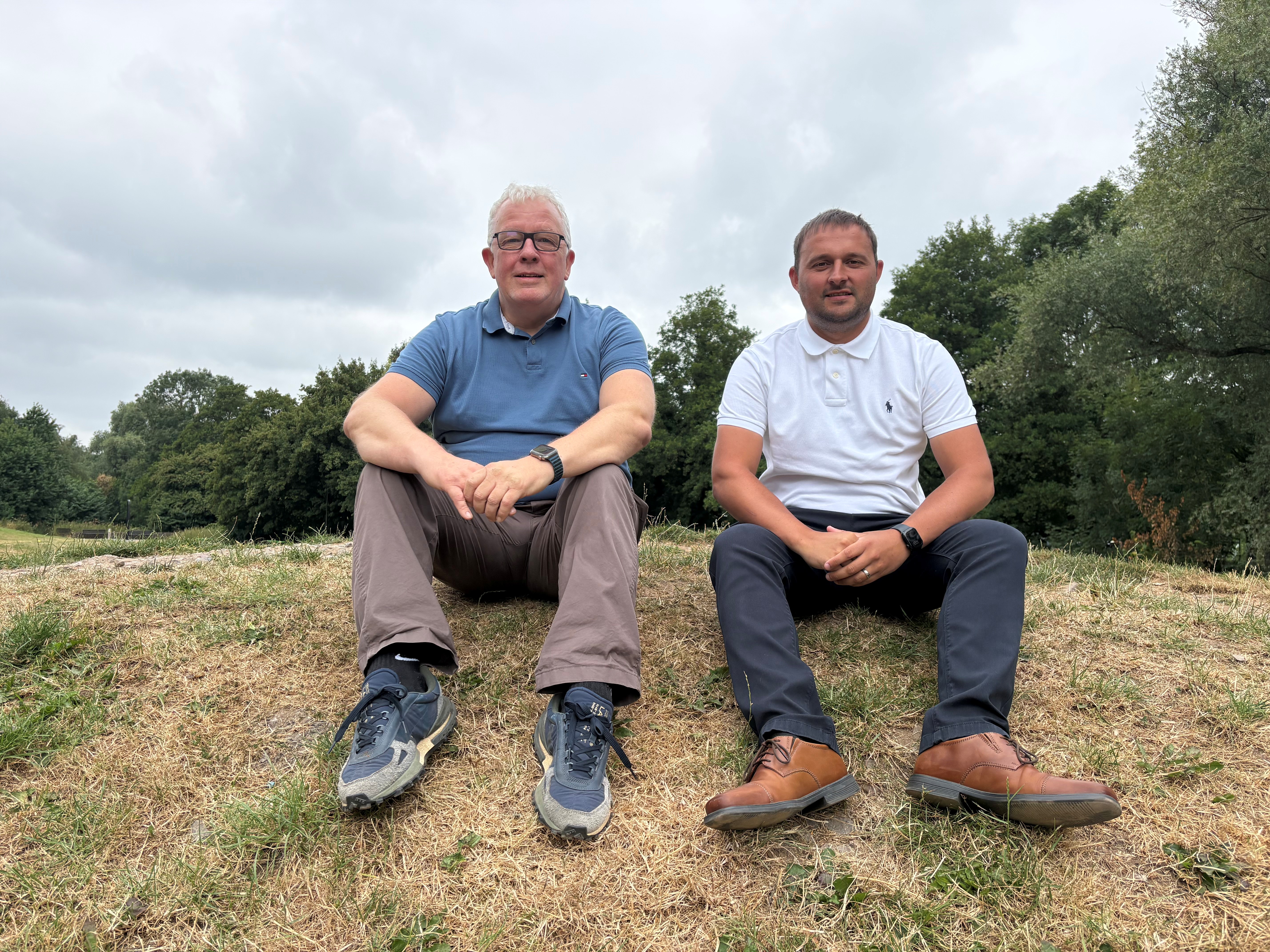 Cabinet members andrew fisher and ben simpson at the lyme valley s bmx track