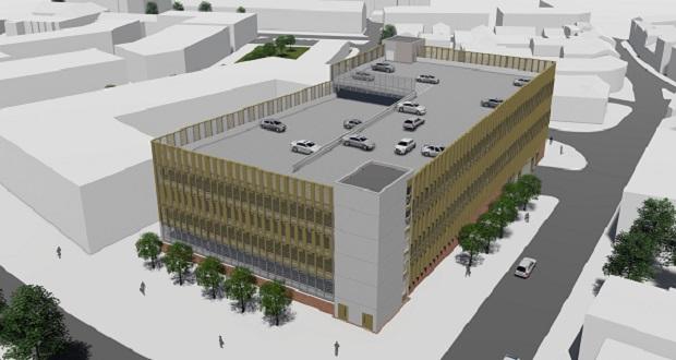 An artist's impression showing the proposed Castle car park overlooking Liverpool Road.