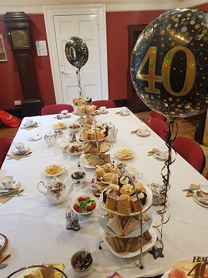 Birthday party in the drawing room