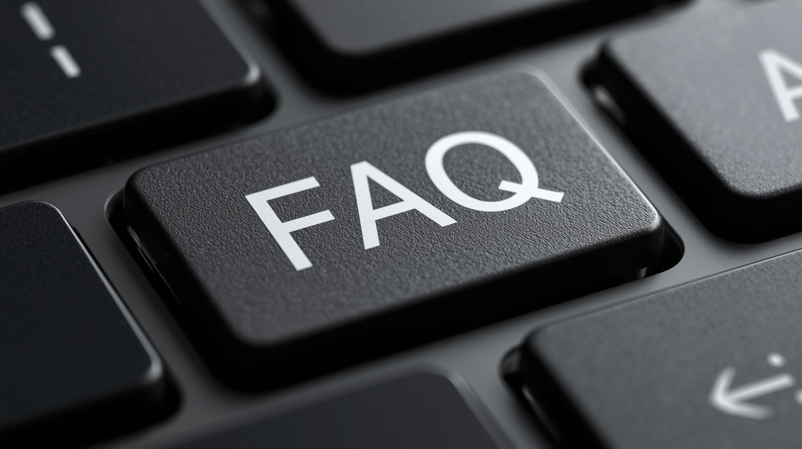 Image of Keyboard button saying FAQ
