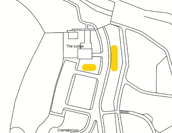 Plan of space at the crematorium