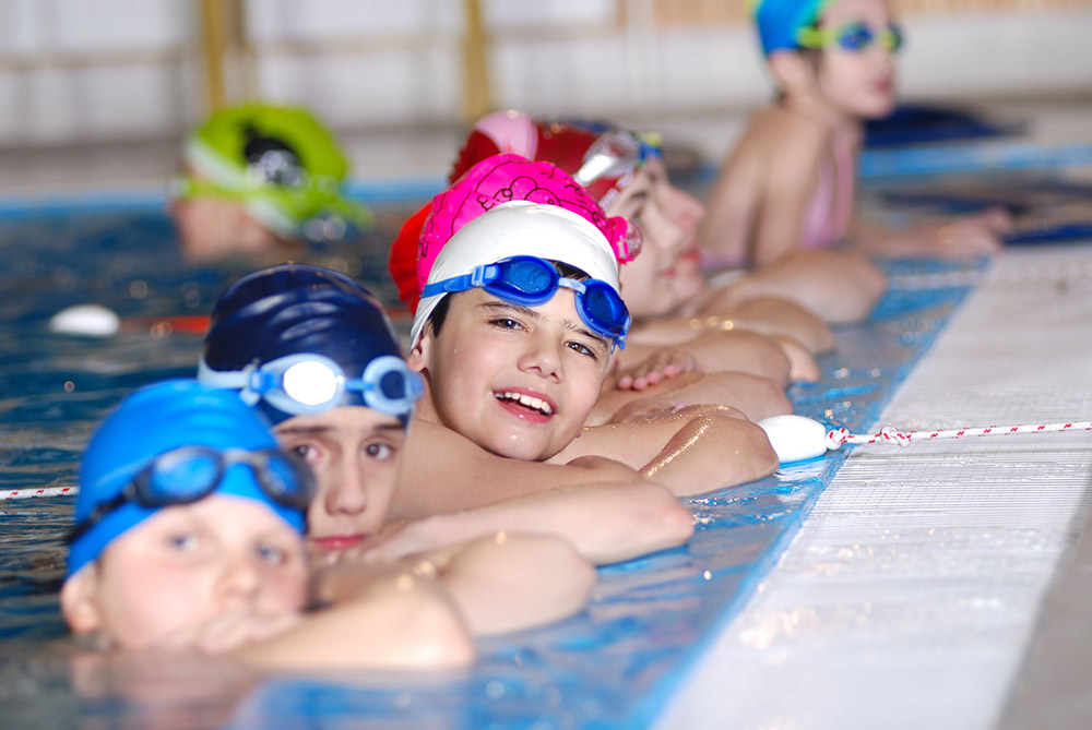Group of children in a swimming pool