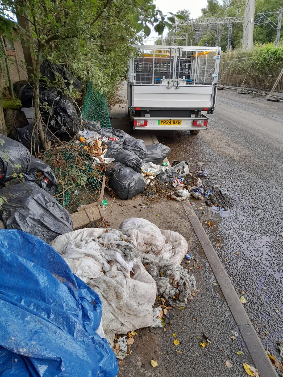Fly-tipping in Longbridge Hayes Road.