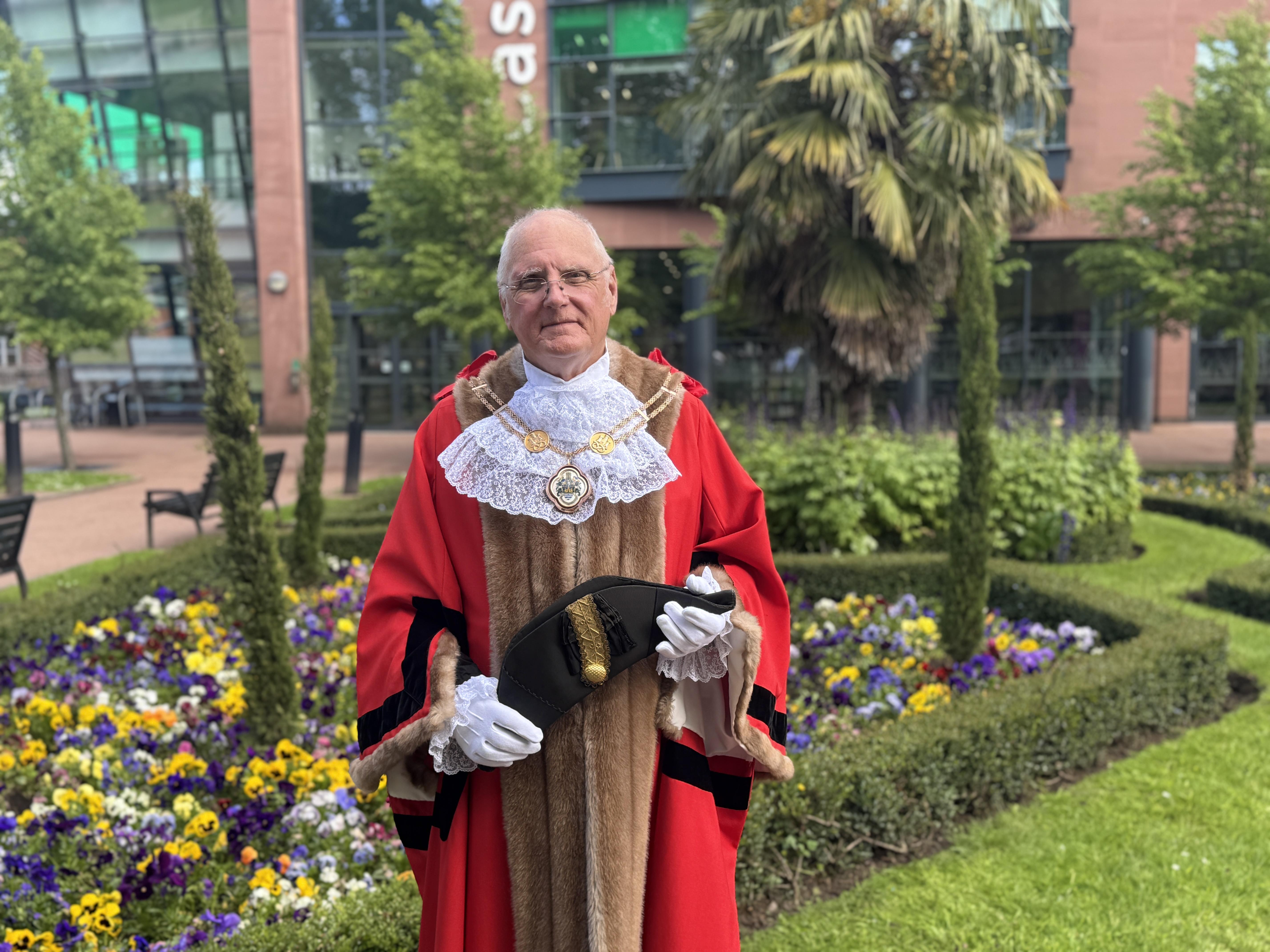 Mayor Christopher Bailey is swapping his mayoral chains for a zip wire harness on Thursday, alongside Mayoress Deborah, in aid of his chosen charities.