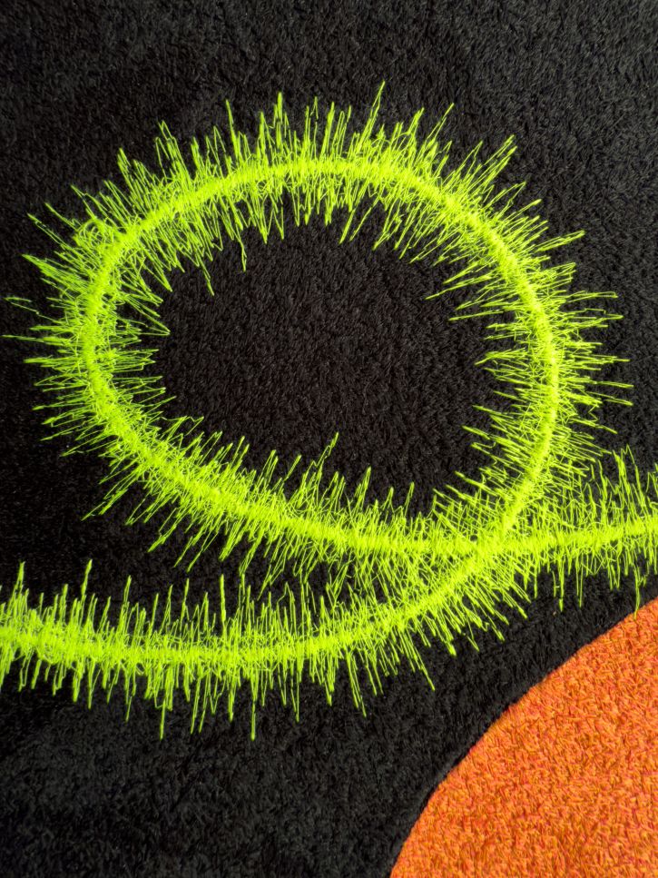 Yellow stitch line