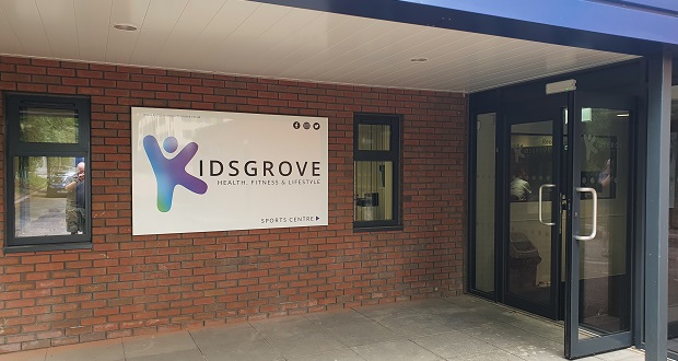 Image shows the entrance to Kidsgrove Sports Centre.