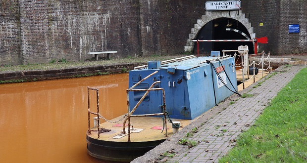 Image shows the entrance to the Harecastle tunnel.
