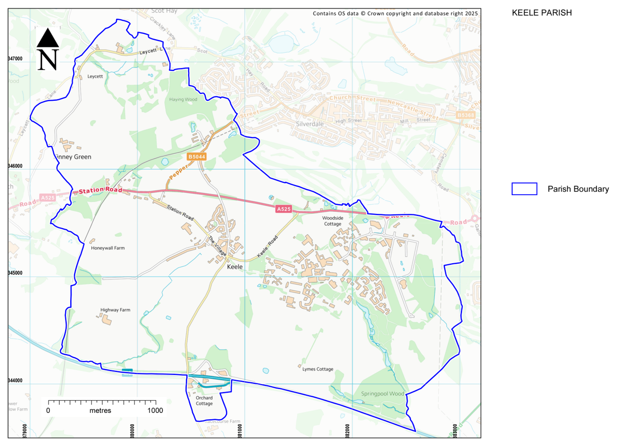 Keele neighbourhood area map