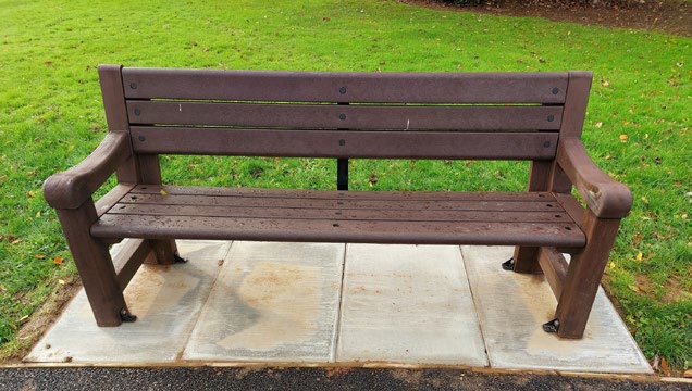 Remembrance bench plaque