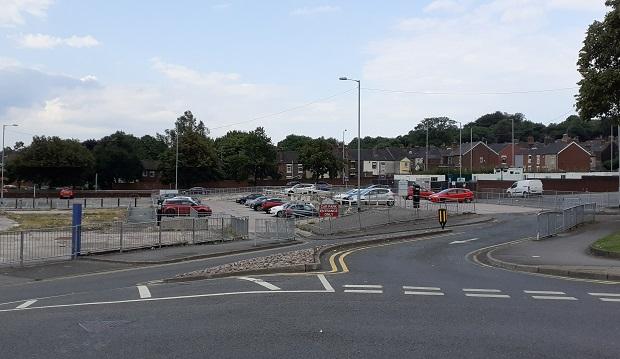 The image shows the Ryecroft car park.