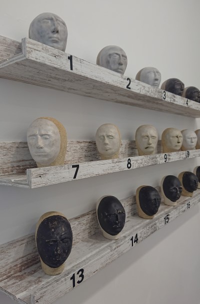 Sally fitchard heads on shelf