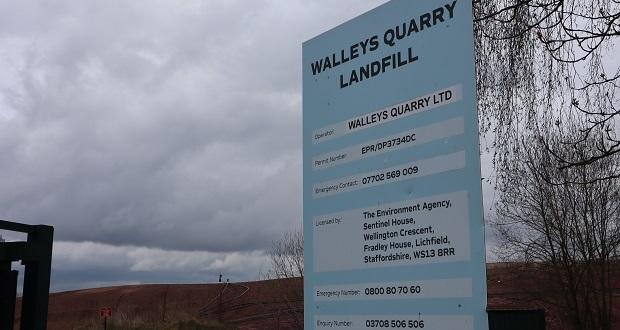 An image of the entrance to Walleys Quarry.