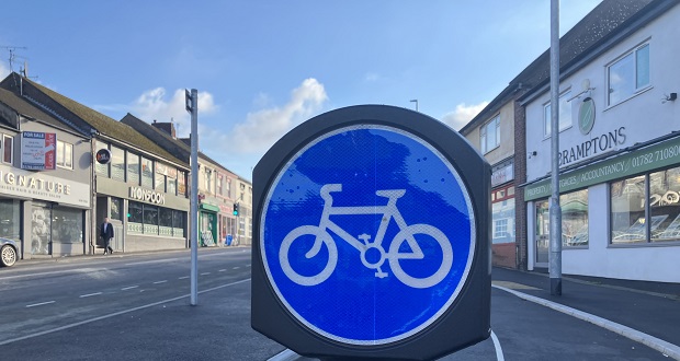 Image shows a cycle lane sign