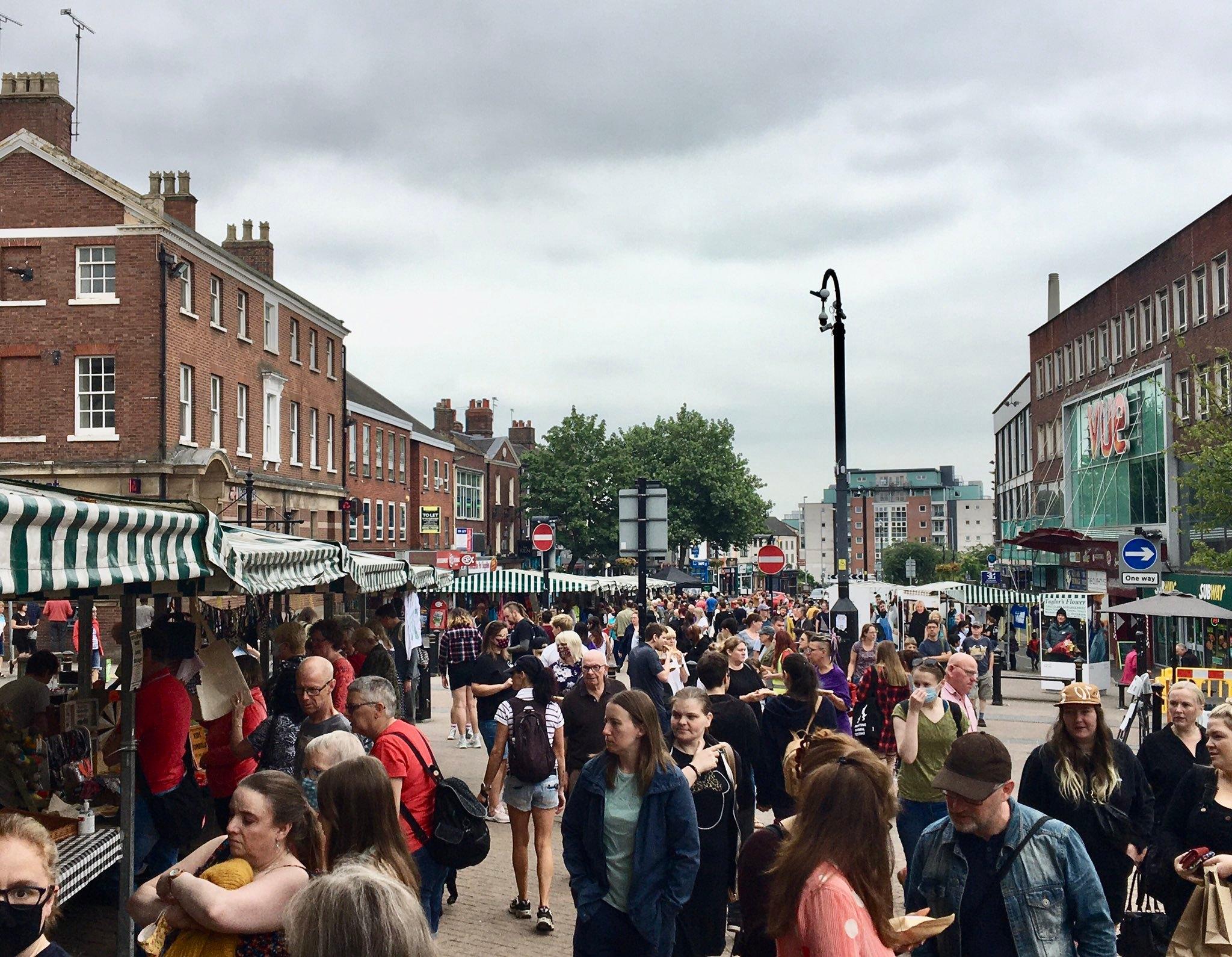 View of crowd at Artisan market