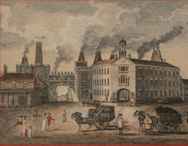 A painting of historic pot banks