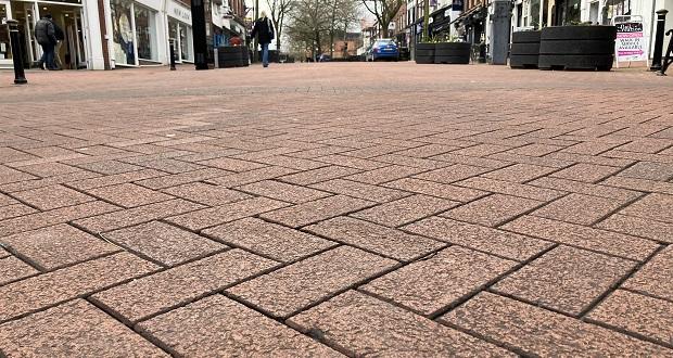 An image of a pavement in the centre of Newcastle.